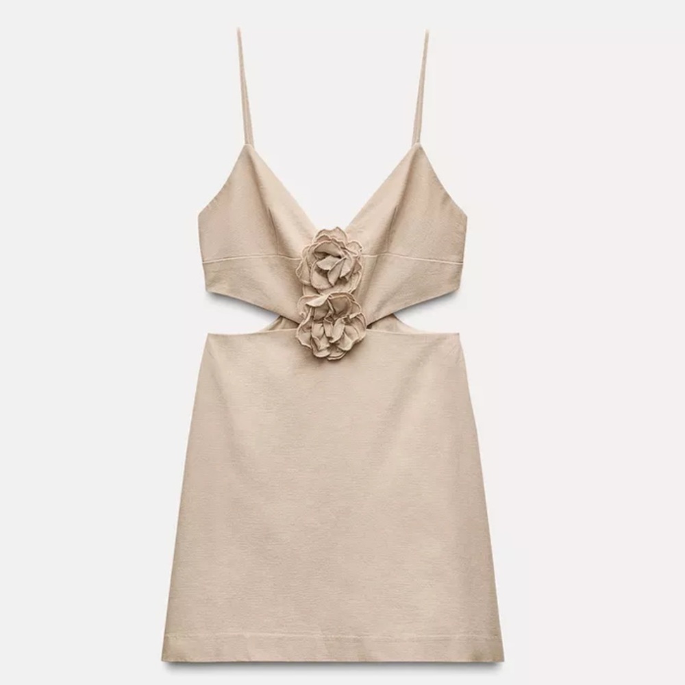 NWT - Zara Floral cut out dress - size small